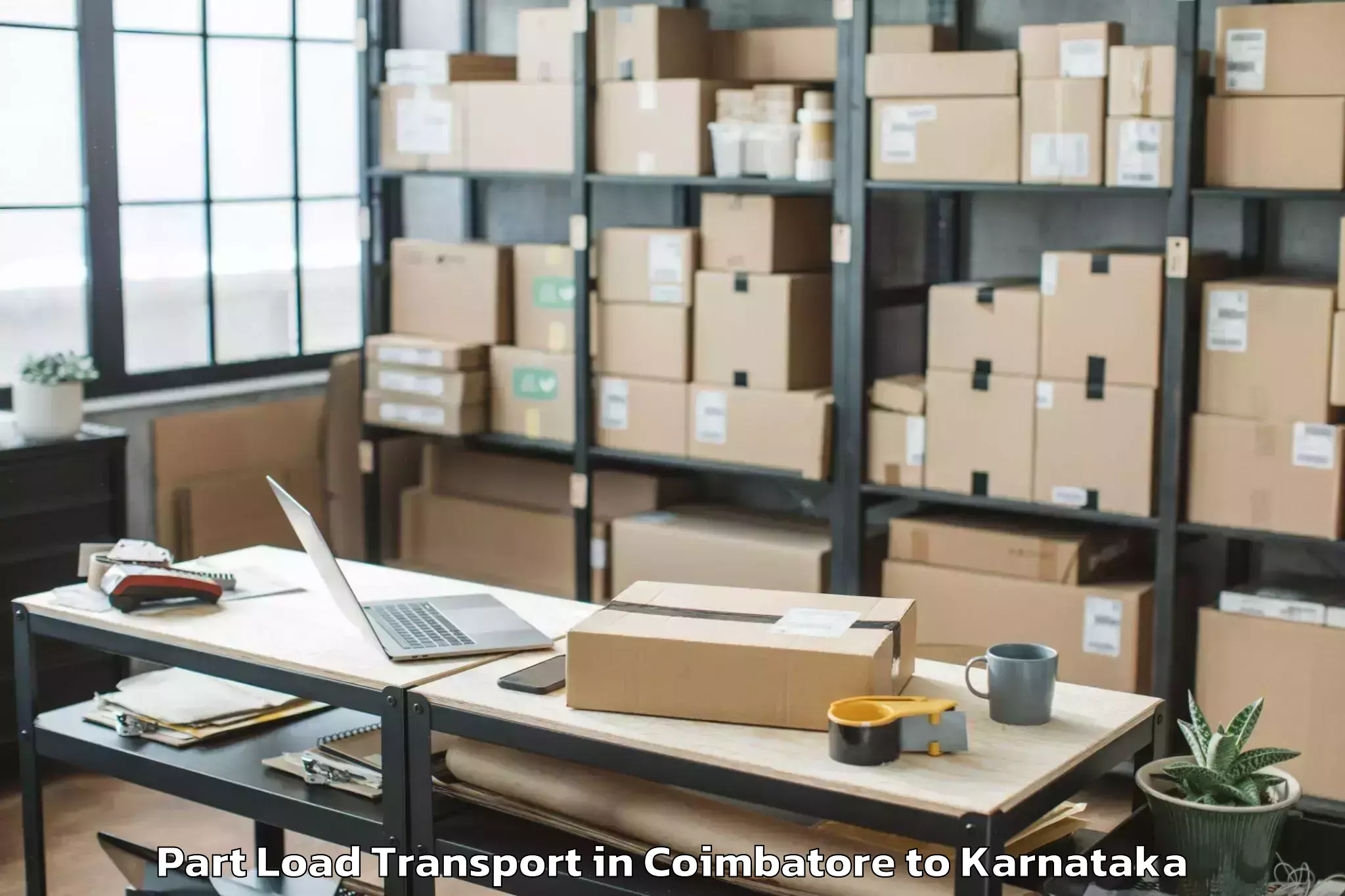 Affordable Coimbatore to Shiggaon Part Load Transport